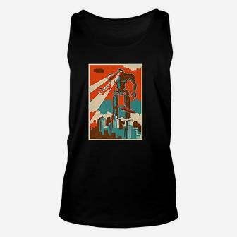 Vintage Robot Attacking City Retro Bot Scifi Father Gift Unisex Tank Top - Seseable