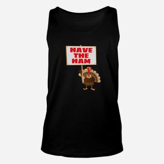 Vintage Save The Turkey Have The Ham Thanksgiving Unisex Tank Top - Seseable