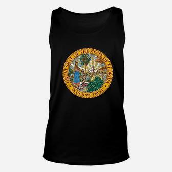 Vintage Seal Of The State Of Florida Miami Tampa Orlando Sun Unisex Tank Top - Seseable