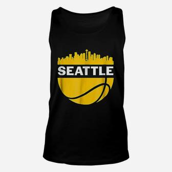 Vintage Seattle Washington Cityscape Basketball Unisex Tank Top - Seseable