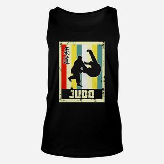 Vintage Style Judo Silhouette - Japanese Symbol Tee Shirt Unisex Tank Top - Seseable
