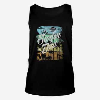 Vintage Surfer Dad Father's Day Retro Beach Unisex Tank Top - Seseable
