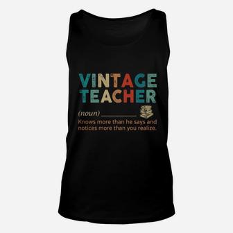 Vintage Teacher Definition Vintage Unisex Tank Top - Seseable