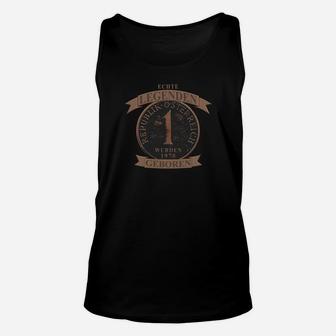 Vintage Uhr & Legenden Januar Geburt Unisex TankTop, Schwarzes Retro Design - Seseable