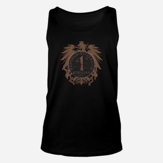 Vintage-Uhr und Flügel Motiv Unisex TankTop in Bronzeoptik, Schwarzes Retro Tee - Seseable