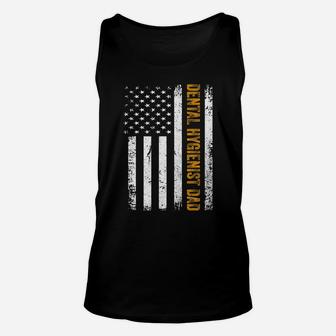 Vintage Usa Dental Hygienist Dad American Flag Father's Day T-shirt Unisex Tank Top - Seseable