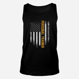 Vintage Usa Personal Trainer American Flag Unisex Tank Top - Seseable