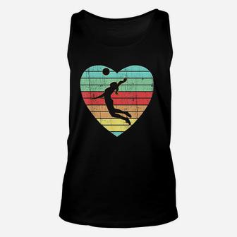 Vintage Valentines Day Heart Gifts Volleyball Player Girl Unisex Tank Top - Seseable