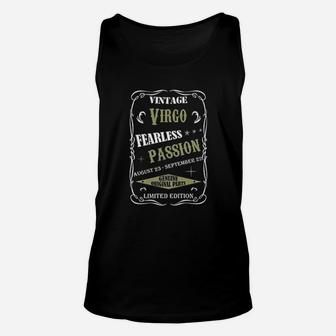 Vintage Virgo Fearless Passion Unisex Tank Top | Seseable CA