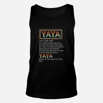 Vintage Yaya Definition Grandchildren Gifts Grandma Unisex Tank Top - Seseable