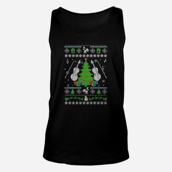 Violin Ugly Christmas Sweaters Violin Unisex Tank Top - Seseable