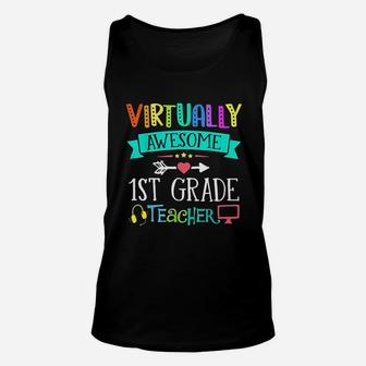 Virtual First Grade Teacher Home Learning Back To School Unisex Tank Top - Seseable