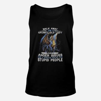 Walk Away I Am A Grumpy Old Lady I Have Anger Issues Unisex Tank Top - Seseable
