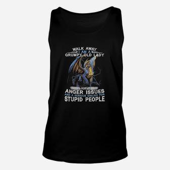 Walk Away Im A Grumpy Old Lady I Have Anger Issues Unisex Tank Top - Seseable