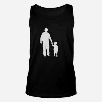 Walking Dad And Son Silhouettes Unisex Tank Top - Seseable