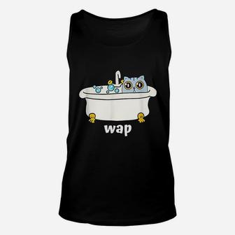 Wap Wet Cat In Tub Dirty Funny And Cute At Once Unisex Tank Top | Seseable UK