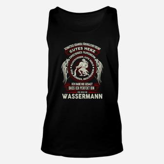 Wassermann Sternzeichen Unisex TankTop Schwarz, Gutes Herz Kalter Geist Design - Seseable