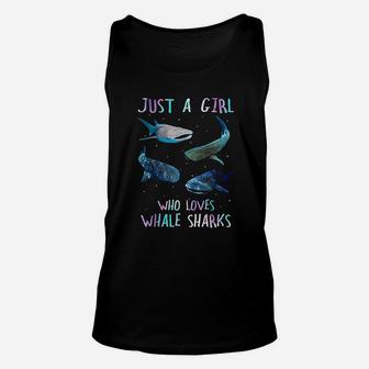 Watercolor Shark Ocean Just A Girl Who Loves Whale Sharks Unisex Tank Top | Seseable FR