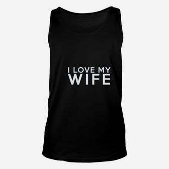 We Match I Love My Wife I Love My Husband Matching Couples Football Unisex Tank Top - Seseable