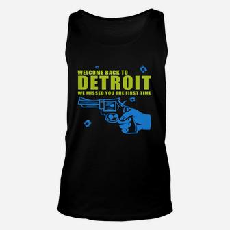 Welcome To Detroit T-shirt Unisex Tank Top - Seseable