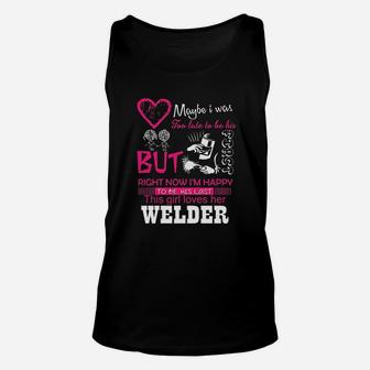 Welder Wife Girlfriend Gift This Girl Loves Her Welder Wifey Unisex Tank Top - Seseable