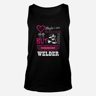 Welder Wife Girlfriend Gift This Girl Loves Her Welder Wifey Unisex Tank Top - Seseable