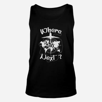 Weltkarte & Kompass Unisex Unisex TankTop, 'Where to Next?' Reise-Design - Seseable