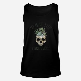 What The Fucculent Succulent Cactus Lovers Halloween Skull Unisex Tank Top - Seseable