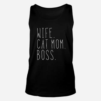 Wife Cat Mom Boss Unisex Tank Top - Seseable