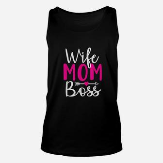 Wife Mom Boss Hustle New Mothers Day Women Christmas Gift Unisex Tank Top - Seseable