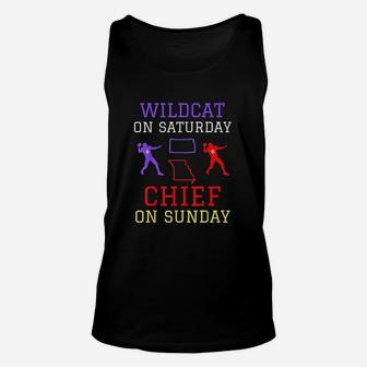 Wildcat On Saturday Chief On Sunday Kansas City Football Unisex Tank Top - Seseable