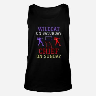 Wildcat On Saturday Chief On Sunday Kansas City Football Unisex Tank Top - Seseable