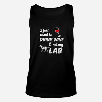 Wine Pet My Lab Funny Dog Unisex Tank Top - Seseable