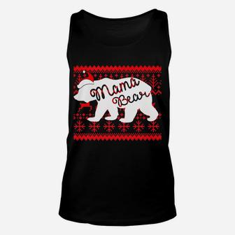 Womens Christmas Papa Bear Mama Bear Ugly Christmas Unisex Tank Top - Seseable