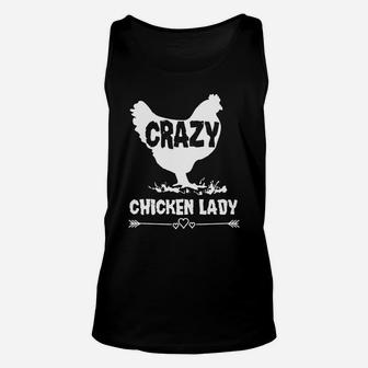 Women's Crazy Chicken Lady,funny Farmer Farming T-shirt Unisex Tank Top - Seseable