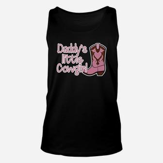 Womens Cute Daddys Little Cowgirl Country Girl Funny Kids Unisex Tank Top - Seseable