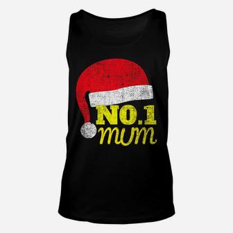 Womens Mum Santa Hat No 1 Christmas Gif For Mum Mom Mother Unisex Tank Top - Seseable