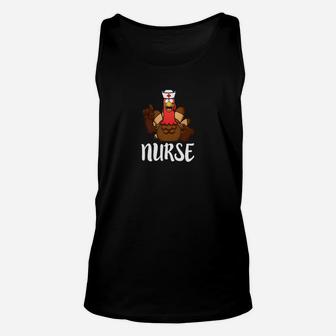 Womens Nurse Thanksgiving Funny Turkey Rn Nursing Work Unisex Tank Top - Seseable