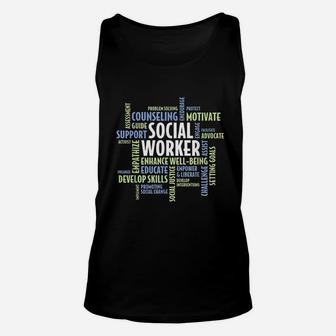 Words Social Work Month Gift For Social Worker Unisex Tank Top - Seseable