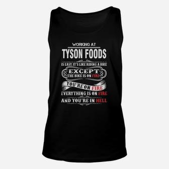Working At Tyson Foods Is Easy It Is Like Riding A Bike Unisex Tank Top - Seseable