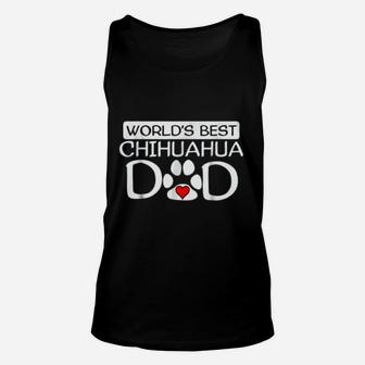 World Best Chihuahua Dad Dog Owner Paw Print Unisex Tank Top - Seseable