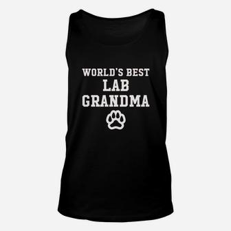 Worlds Best Lab Grandma Dog Lover Pawprint Unisex Tank Top - Seseable