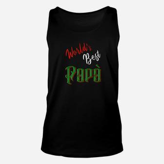 Worlds Best Papa Fathers Day, best christmas gifts for dad Unisex Tank Top - Seseable