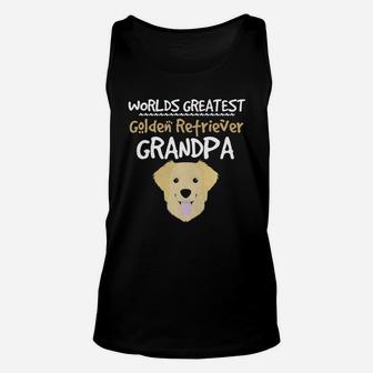 Worlds Greatest Golden Retriever Grandpa Funny Love Shirts Unisex Tank Top | Seseable UK