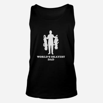 Worlds Okayest Dad Holding Upside Down Kids Unisex Tank Top - Seseable