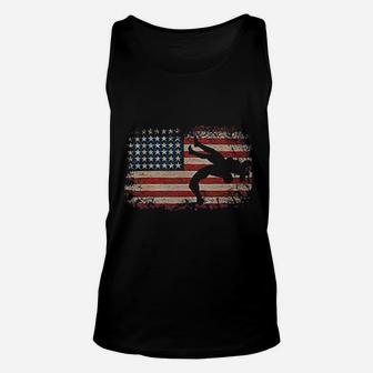 Wrestling American Flag Wrestling Wrestle Gift Unisex Tank Top | Seseable UK