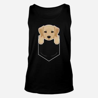 Yellow Lab In My Pocket Cute Dog Owner Unisex Tank Top - Seseable