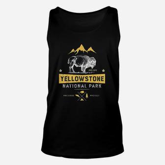 Yellowstone National Park Us Bison Buffalo Vintage Unisex Tank Top | Seseable CA