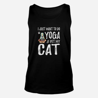 Yoga And Pet Cat For Cat Mom Unisex Tank Top - Seseable