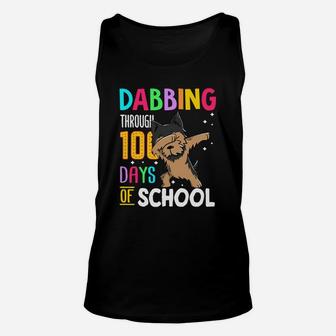 Yorkshire Terrier Dabbing Through 100 Days Of School Colorful Dog Lovers Funny Student Unisex Tank Top - Seseable